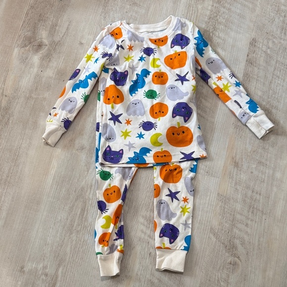Old Navy Other - Old Navy Kids Halloween Pajama Set - White, Orange, Purple, Green, Blue
